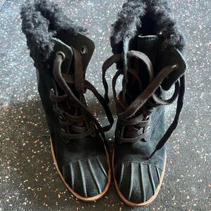 UGG Women's Black Fur-Lined Boots